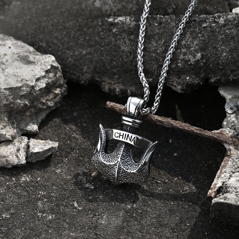 Personalized Retro Chinese Boat Anchor Pendant for Men - Titanium Steel Jewelry by Planderful