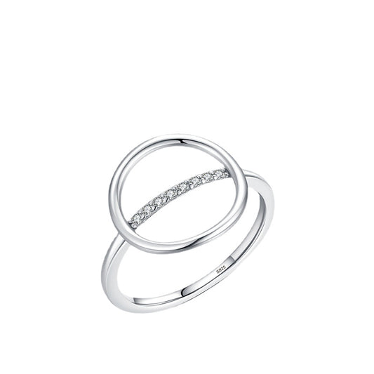 Everyday Genie S925 Sterling Silver Zircon Ring: Casual Style Jewelry