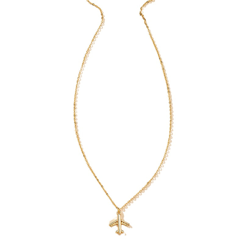 European and American Jewelry Factory: Vienna Verve Metal Airplane Pendant Necklace