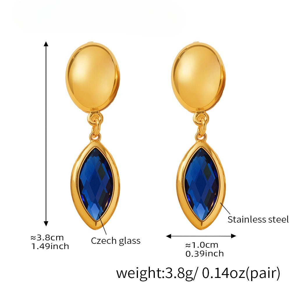 Planderful Faceted Czech Crystal Earrings For Women Elegant