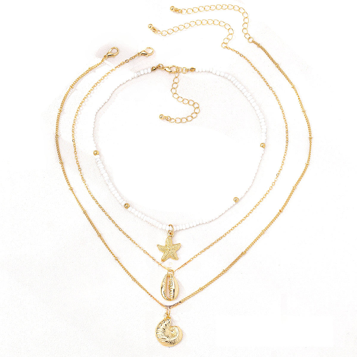 Planderful Vienna Verve Vacation Wind Necklace Set – Multi-Layer Beach Design