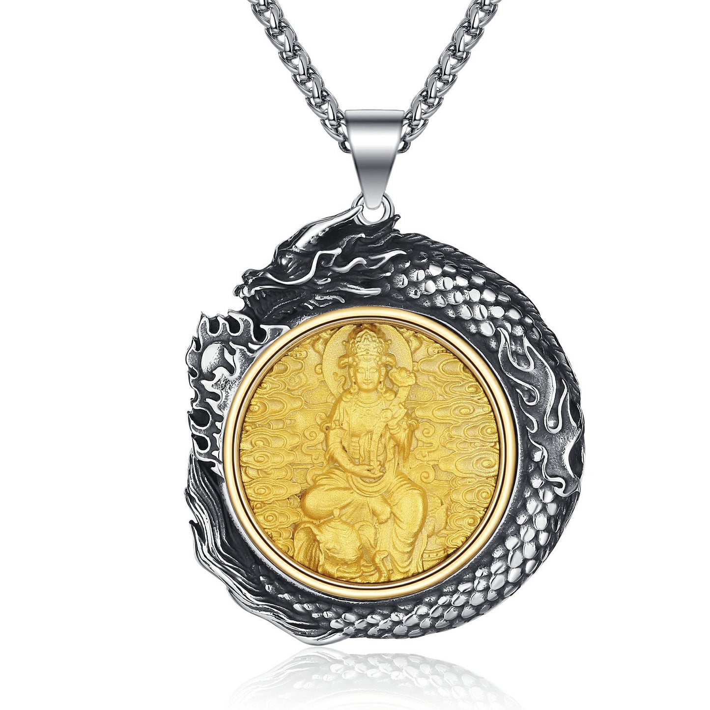 Steel Necklace – Elegant Mens Zodiac Buddha Retro Chain for Everyday Style and Gift