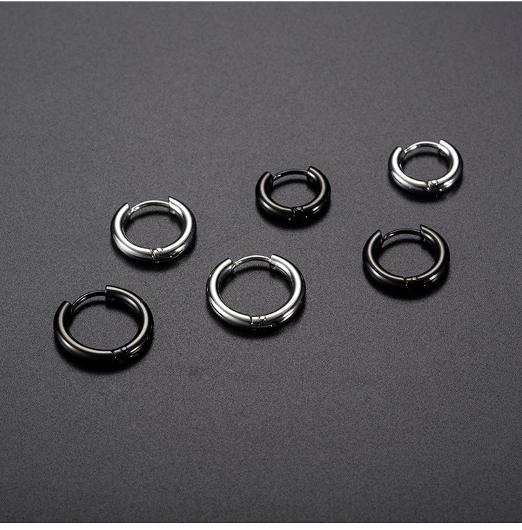 Neutral and Cold Japanese Korean Titanium Steel Earrings for Men