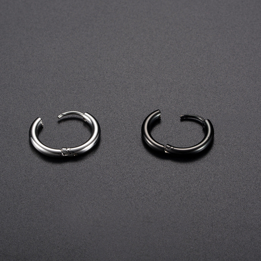 Neutral and Cold Japanese Korean Titanium Steel Earrings for Men