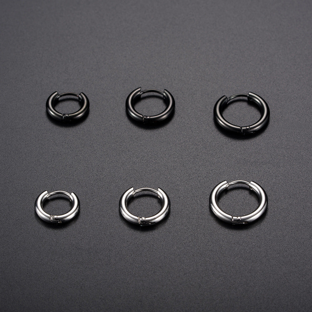 Neutral and Cold Japanese Korean Titanium Steel Earrings for Men