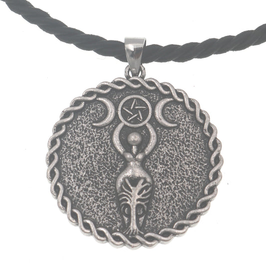 Moonlit Celtic Witchcraft Goddess Necklace with Double Moon Totem - Men's European and American Pendant