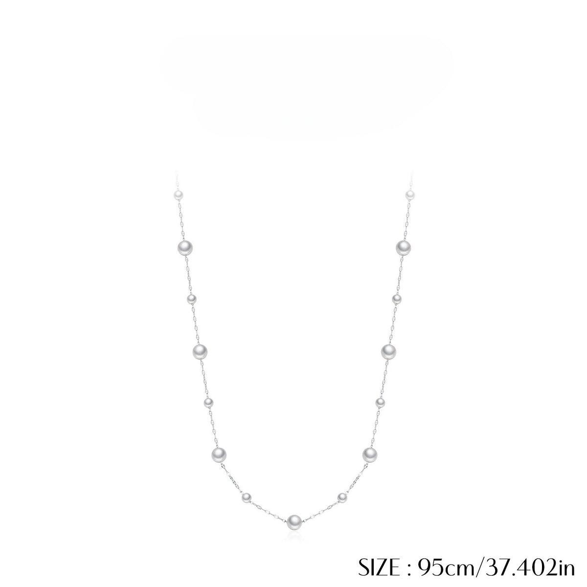925 Sterling Silver Crystal Pearl Sweater Necklace