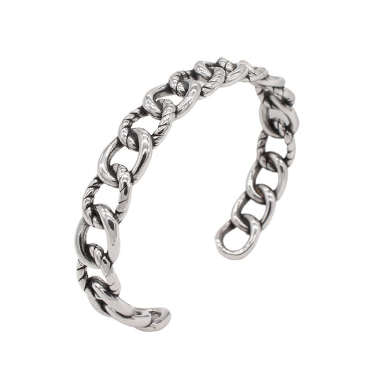 Planderful Everyday Genie – European and American Retro Men's Hollow Chain Opening Bracelet