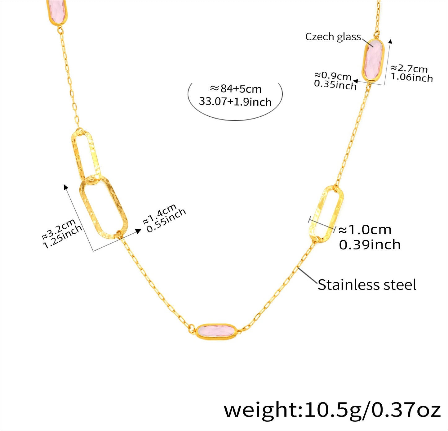 Planderful Transparent Glass Clavicle Necklace Double Layer