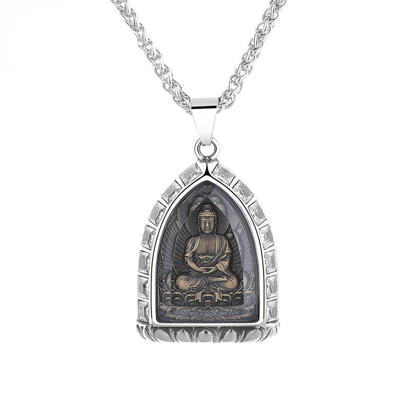 Zircon Necklace – Elegant Eight-Sign Zodiac Buddha Pendant