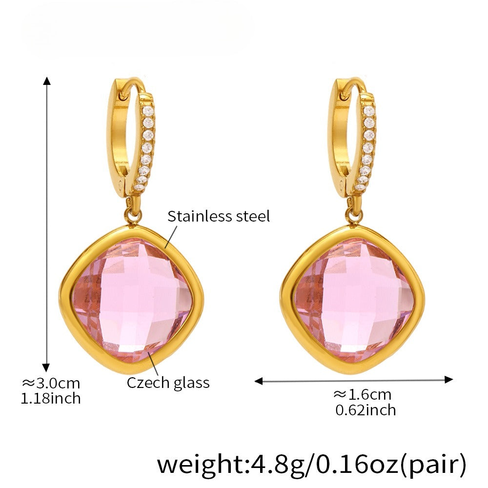Planderful Everyday Genie Czech Glass Zircon Earrings Women