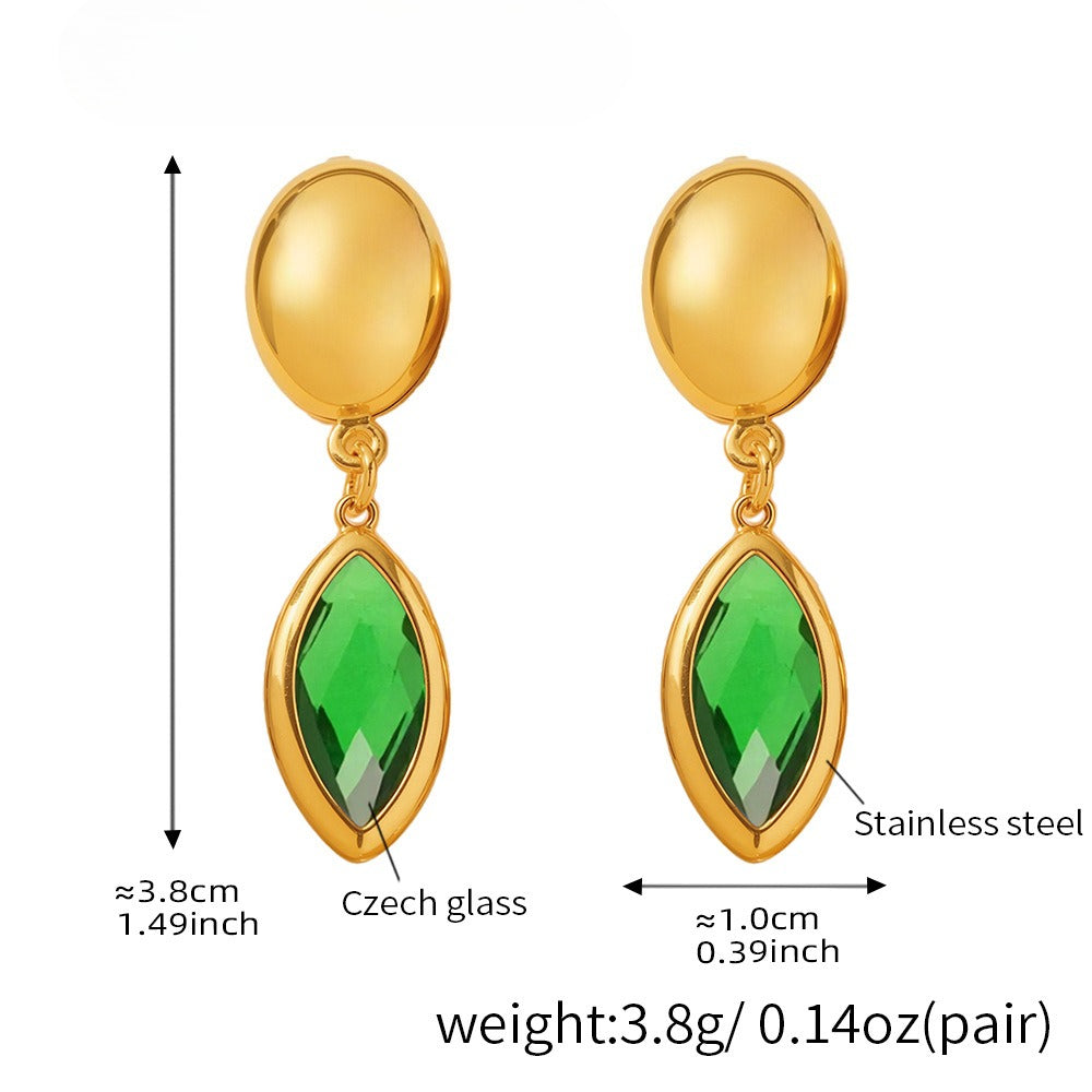 Planderful Faceted Czech Crystal Earrings For Women Elegant