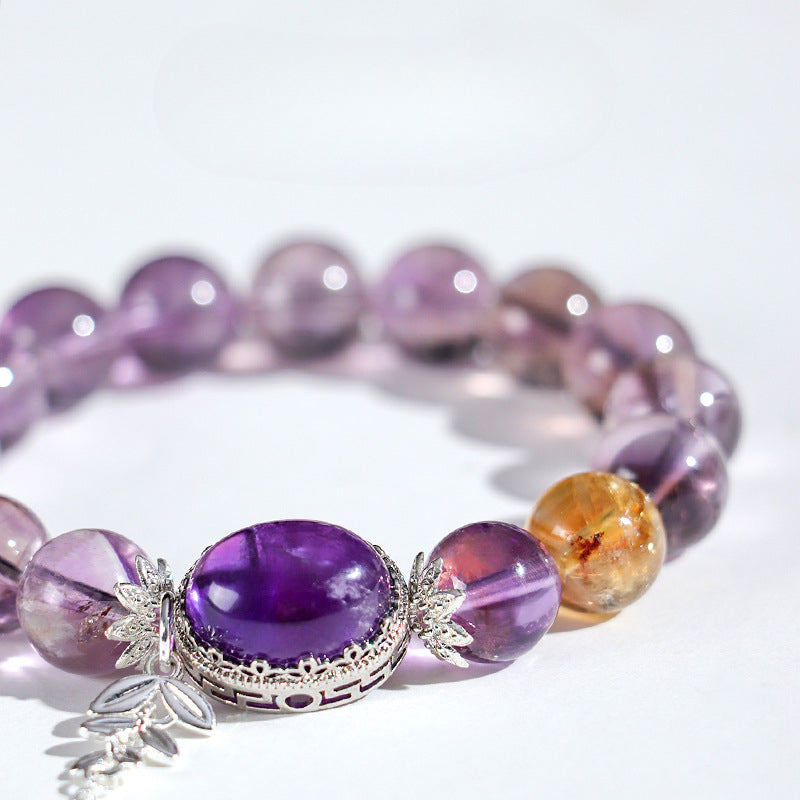 Planderful Fortune's Favor Bracelet – Elegant Double Leaf Tassel Design with Freshwater Pearls