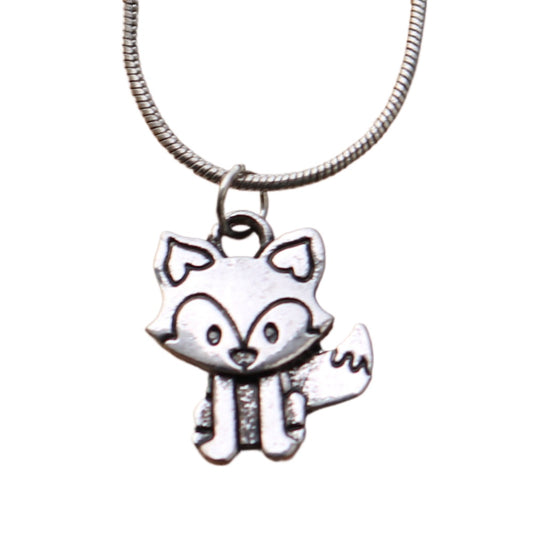 Elegant Fox Pendant Necklace with Wave Design
