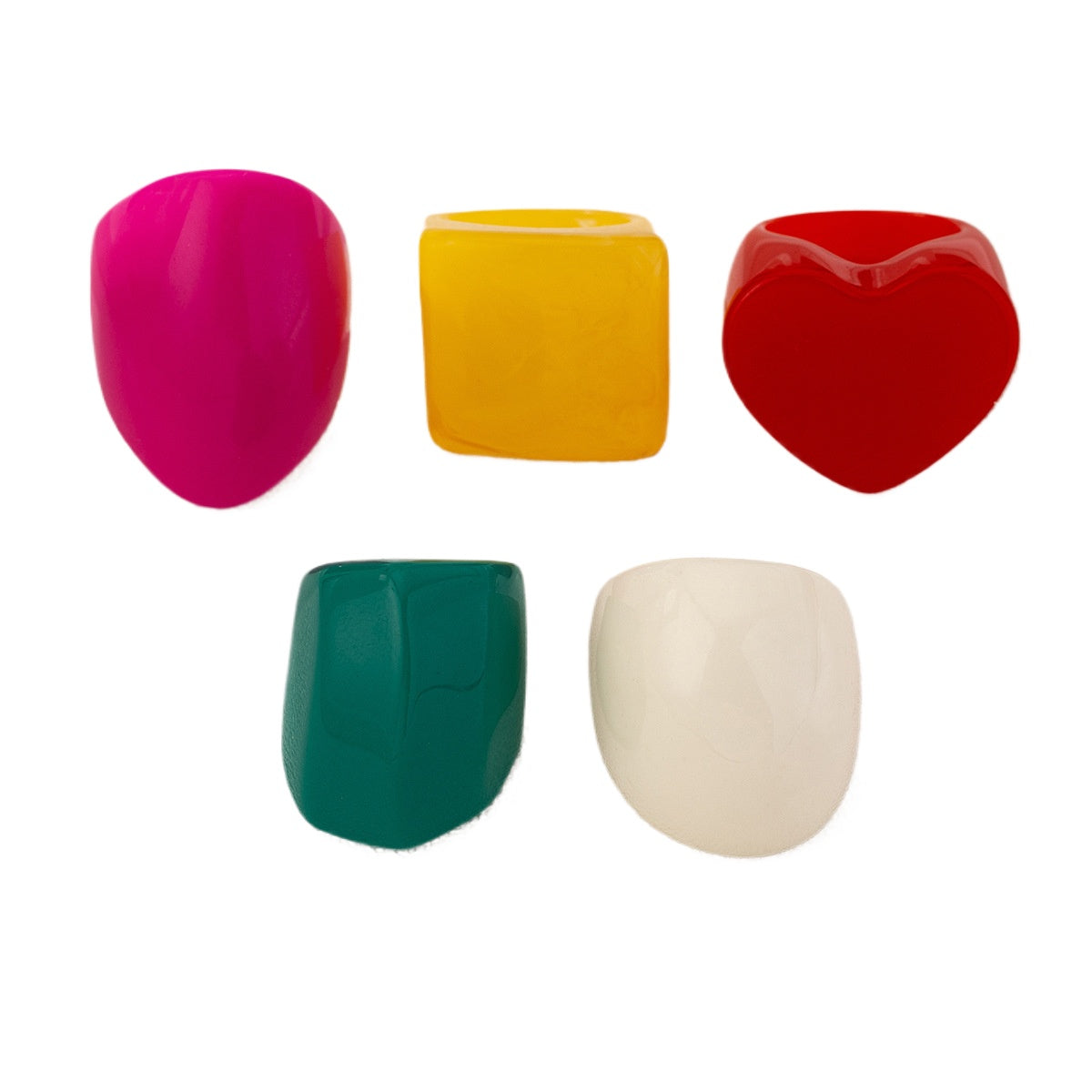 Dopamine Vacation Resin Love Ring Set for Stylish Women