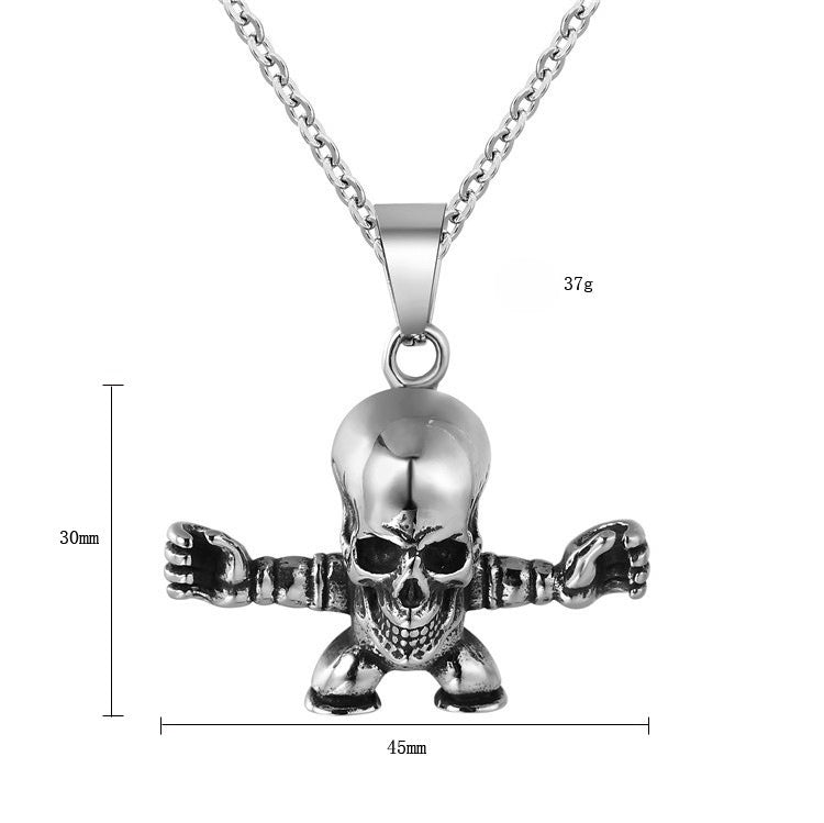 Kid Skull Titanium Steel Pendant Necklace