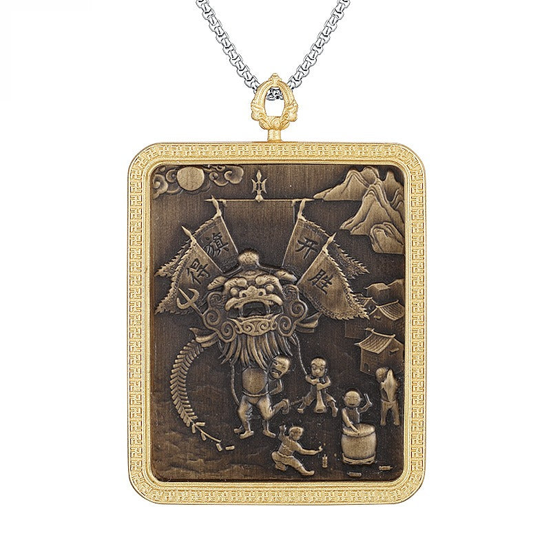 Titanium Steel Necklace – Statement Dragon Pendant