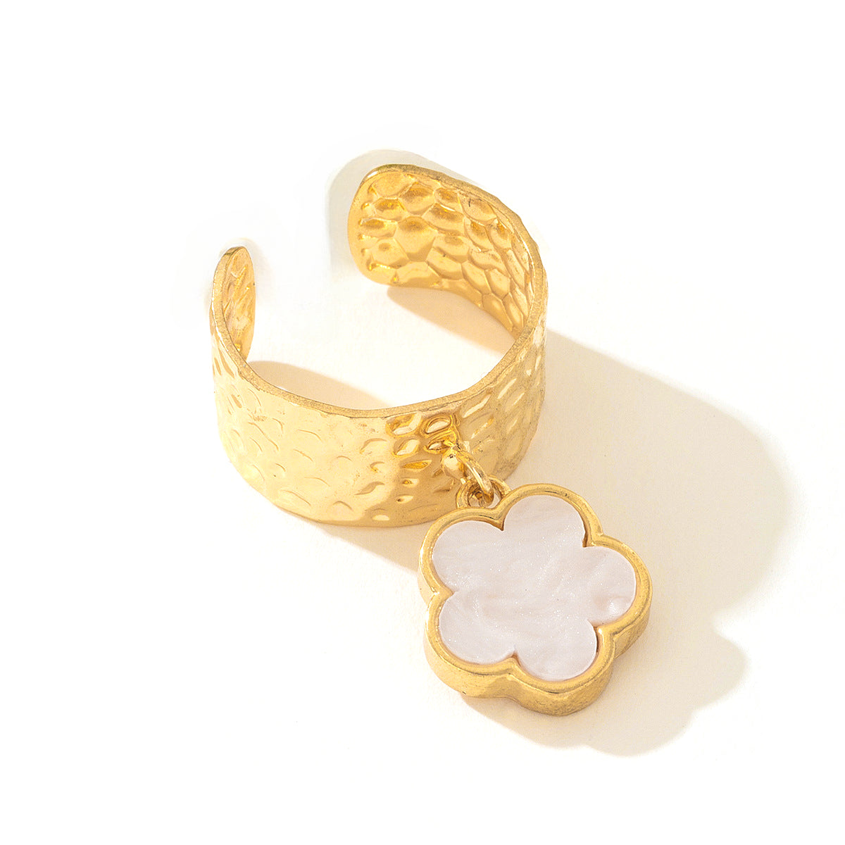 Elegant Five-Leaf Clover Ring for Stylish Women by Planderful