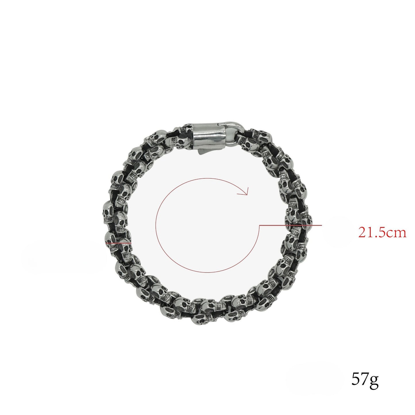 Planderful Skull Bracelet Titanium Steel Unisex Punk Protection Charm Statement Edgy Gift For Punk Fans