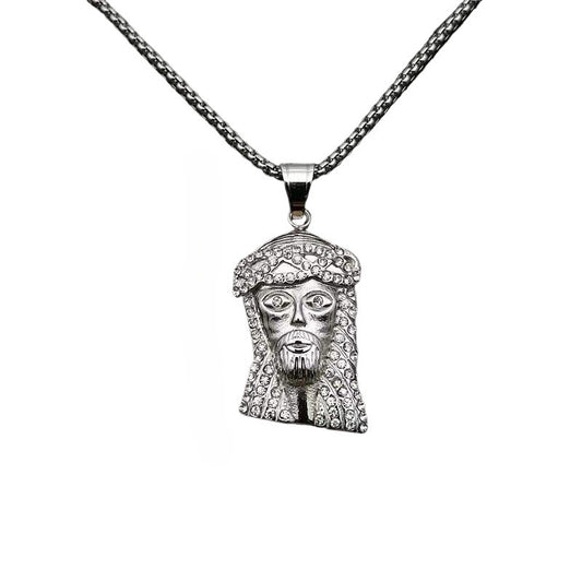 Planderful Hip Hop Pendant Necklace Gold Plated Zircon Portrait Head Premium Statement Jewelry For Hip Hop Fans
