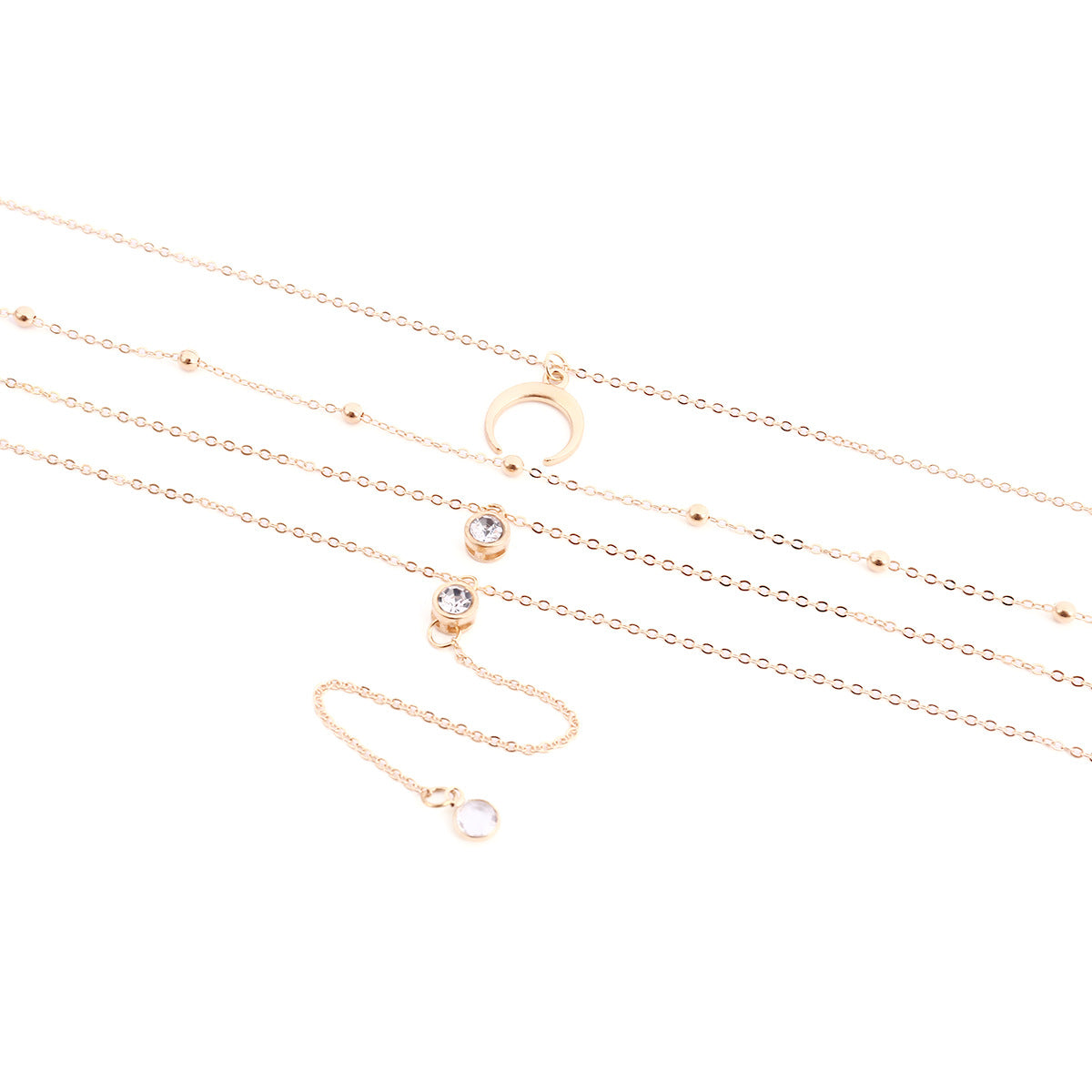 Moon Pendant Necklace Gleaming Rhinestone Sweater Chain By Planderful Vienna Verve For Women