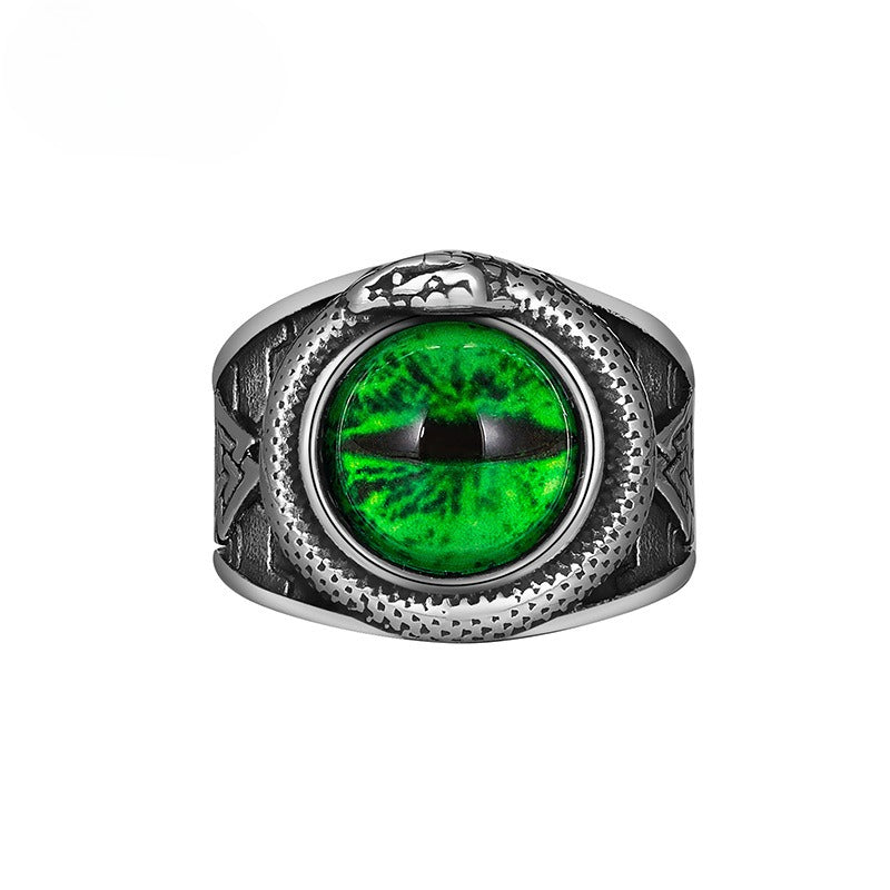Steel Ring – Vintage Demon Eye Ring For Men, Punk Retro Style Jewelry Gift For Him