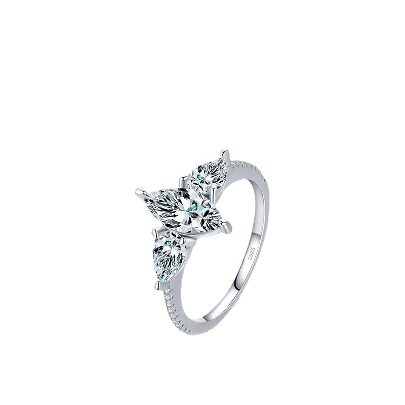 Everyday Genie Sterling Silver Zircon Diamond Ring - Size 5-10
