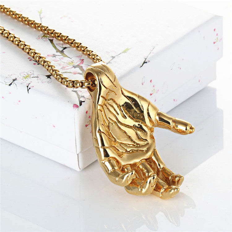 Titanium Steel Ghost Claw Pendant Necklace for Men - Bold and Dominant Design