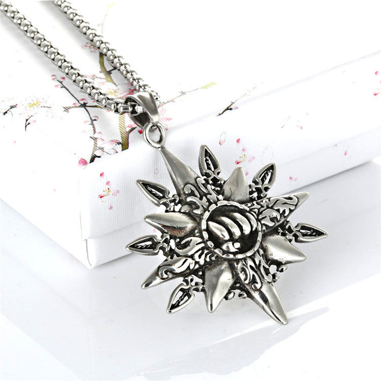 Titanium Steel Punk Fist Pendant Necklace for Men - European and American Trendy Fitness Jewelry