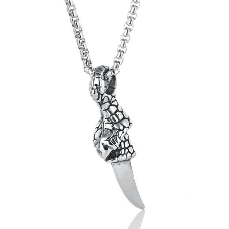 Titanium Steel Eagle Claw Pendant Necklace for Men - Retro Punk Style by Planderful