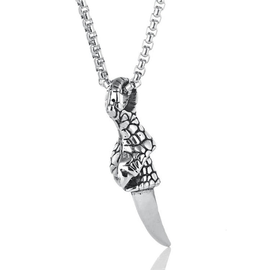 Titanium Steel Eagle Claw Pendant Necklace for Men - Retro Punk Style by Planderful