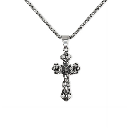 Steel Necklace - Vintage Bohemian Cross Pendant