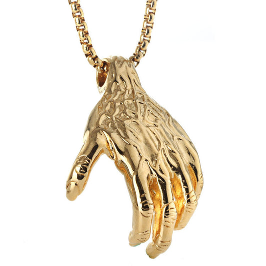 Titanium Steel Ghost Claw Pendant Necklace for Men - Bold and Dominant Design