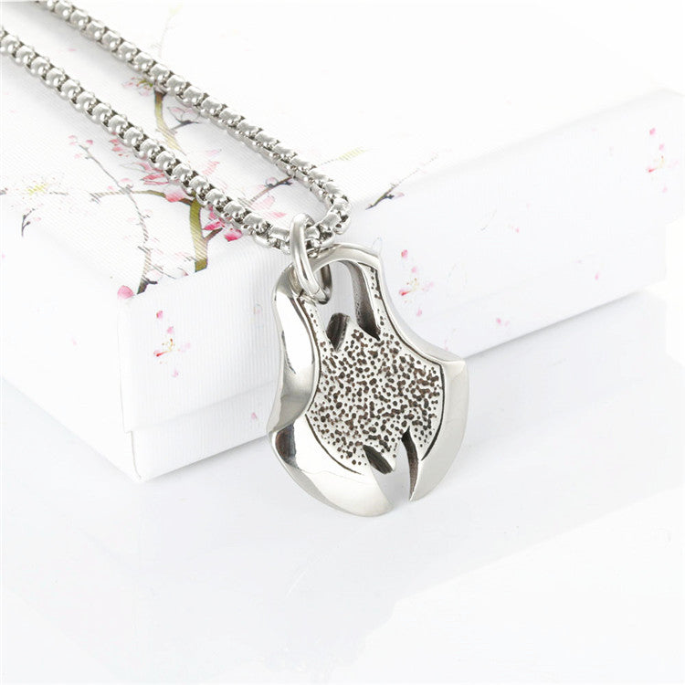 Men's Retro Titanium Steel Fist Pendant Necklace - Trendy Punk Style in Stainless Steel