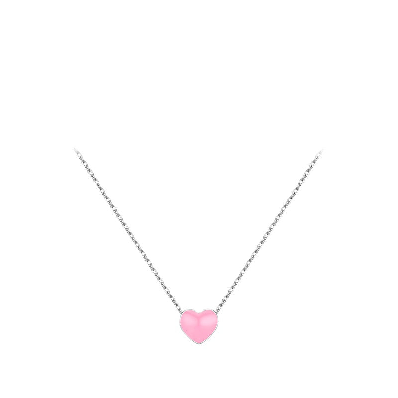 Rainbow Love Sterling Silver Necklace with Zircon Gems