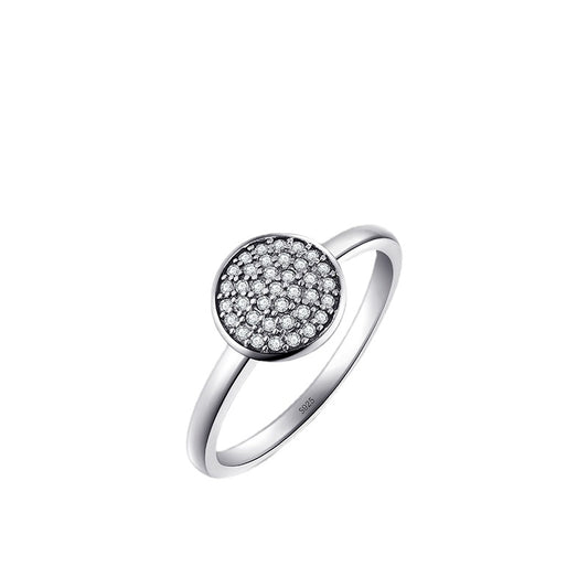 Retro Sterling Silver Zircon Micro-Inlaid Ring for Women