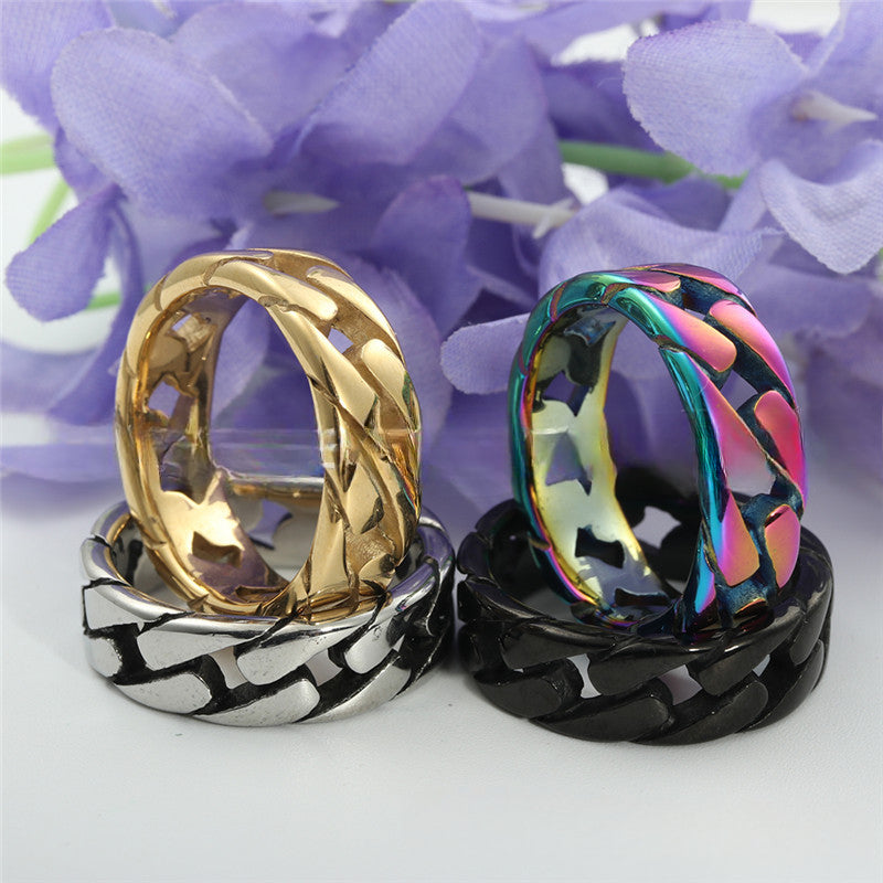 European And American Jewelry Titanium Steel Chain Ring