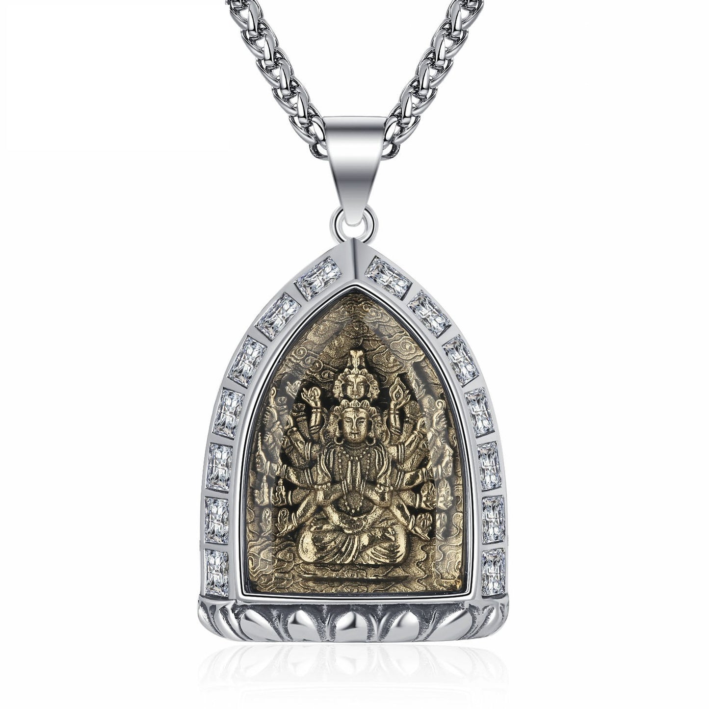 Steel Necklace – Elegant Chinese Buddha Style