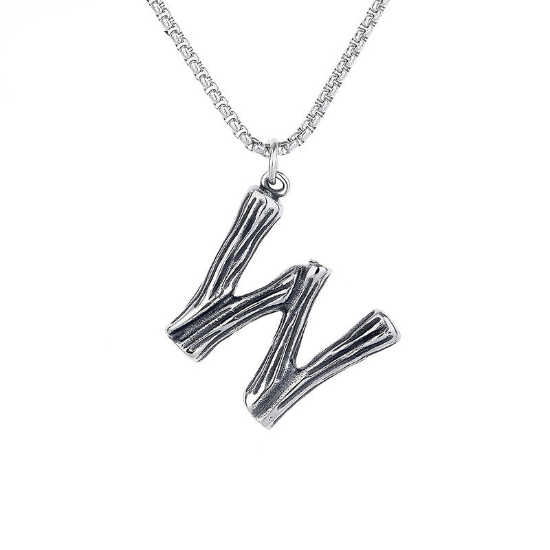 Stainless Steel Necklace – Minimalist 26 Letter Pendant