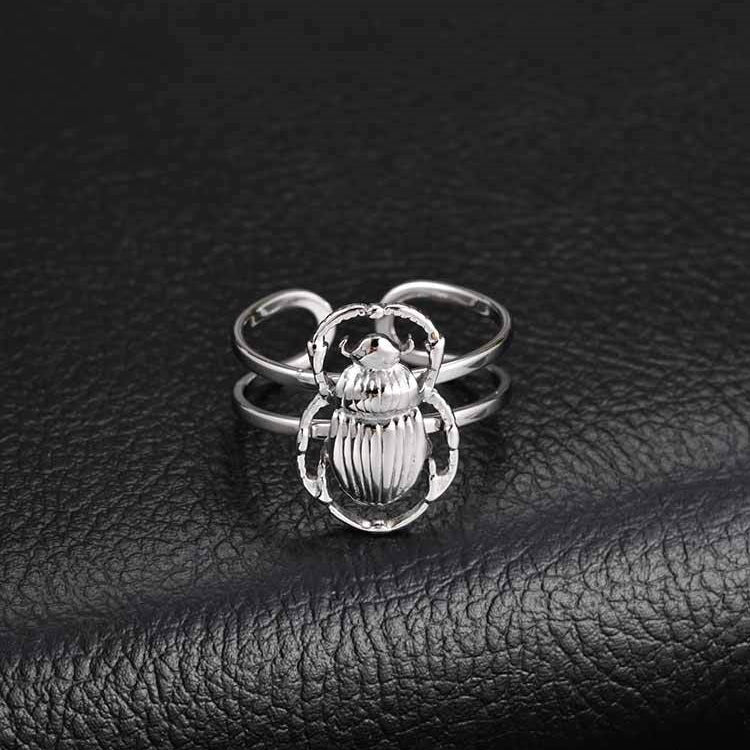 Affordable Stainless Steel Scarab Open Cool Neutral Wind Ring