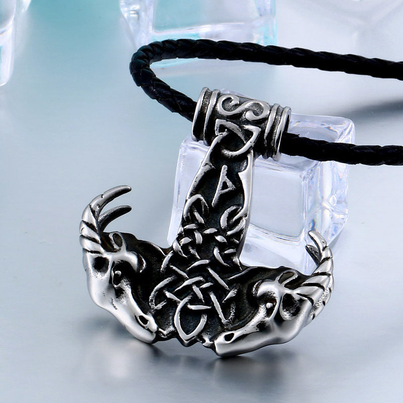 Scandinavian Viking-Inspired Titanium Steel Pendant for Men – Planderful Everyday Genie Collection