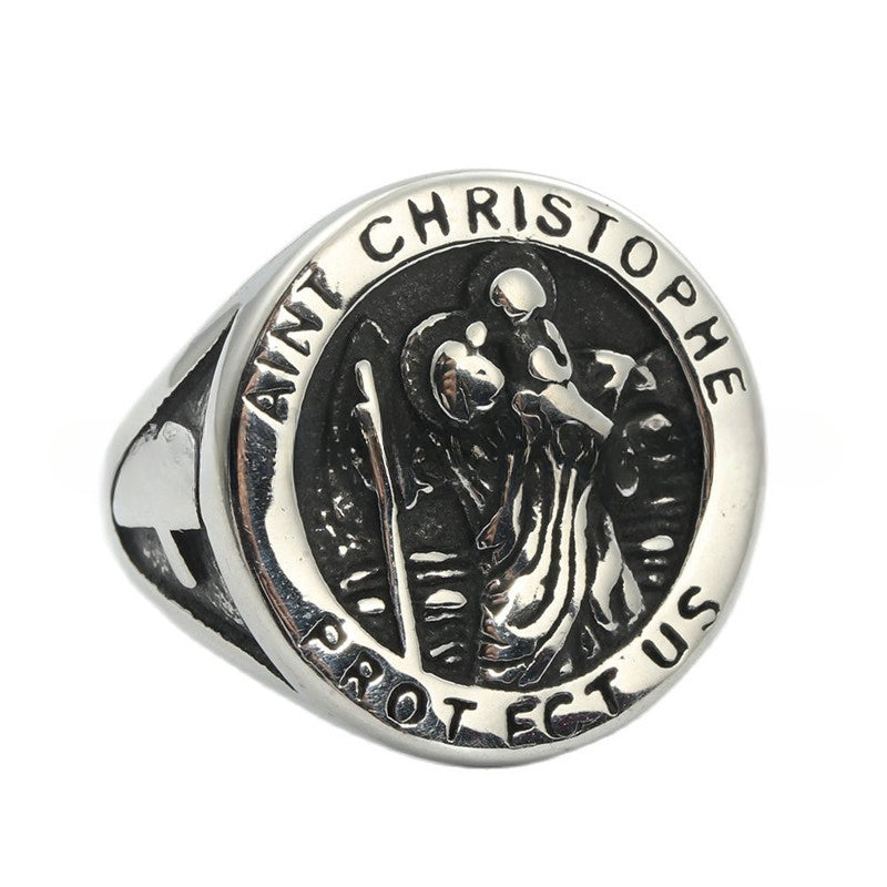 European And American Jewelry Titanium Steel Cross Ring