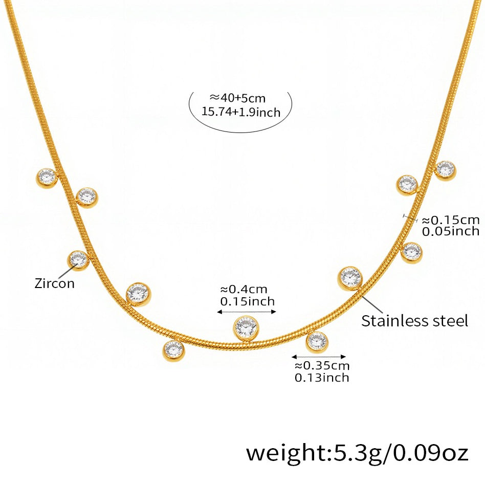 Planderful Zircon Necklace Exquisite Stainless For Women