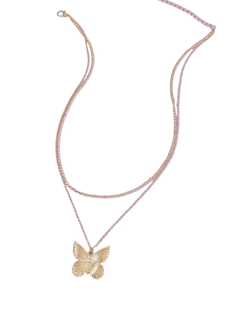 Butterfly Charm Necklace - Elegant Double Butterfly Pendant - Boho Chic Jewelry