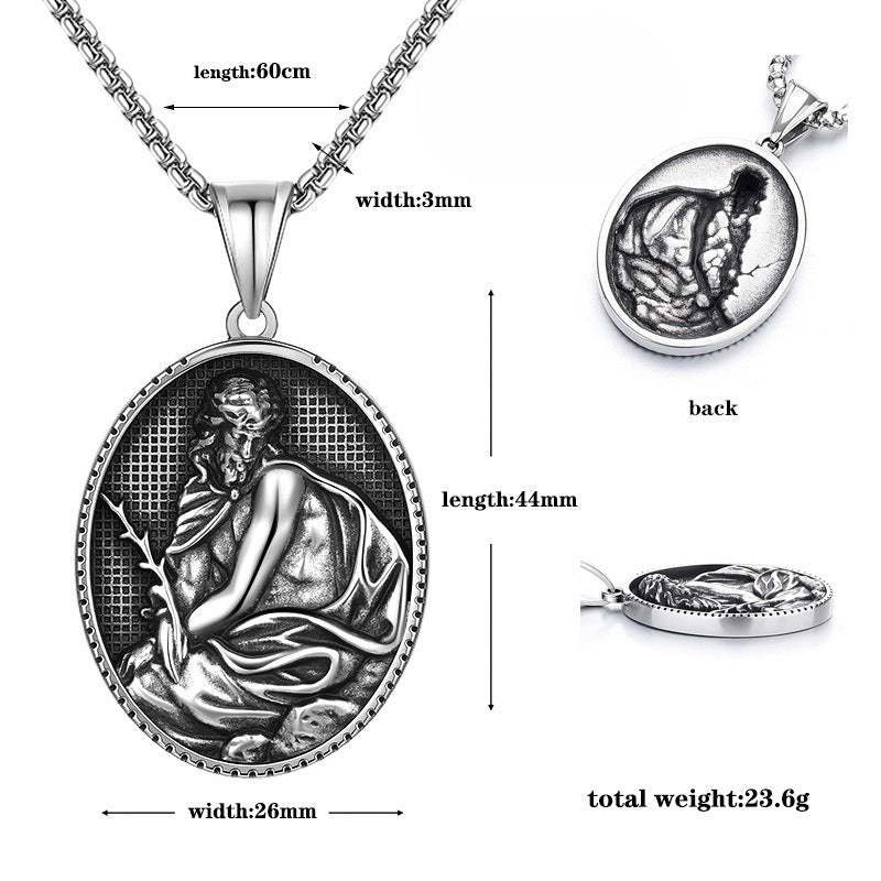 Vintage Stainless Steel Pendant Necklace