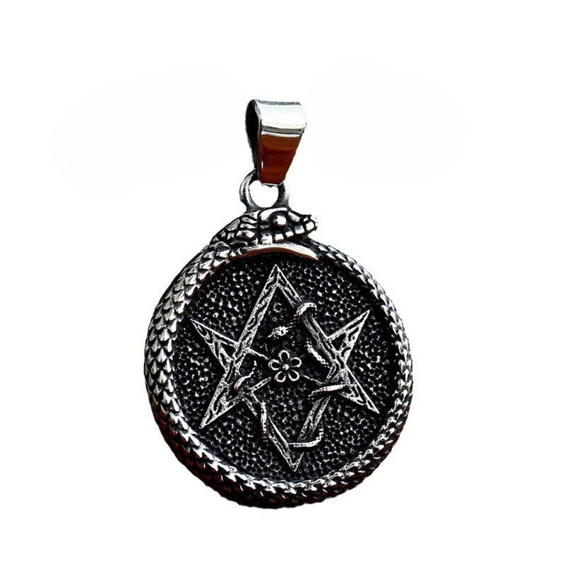 Stainless Steel Ouroboros Pendant – Titanium Steel Necklace