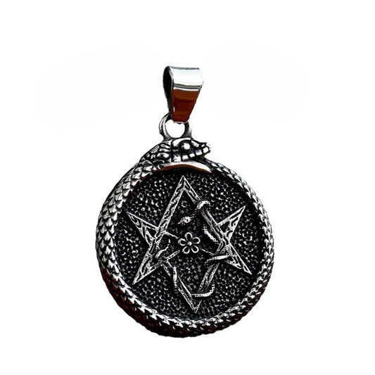Stainless Steel Ouroboros Pendant – Titanium Steel Necklace