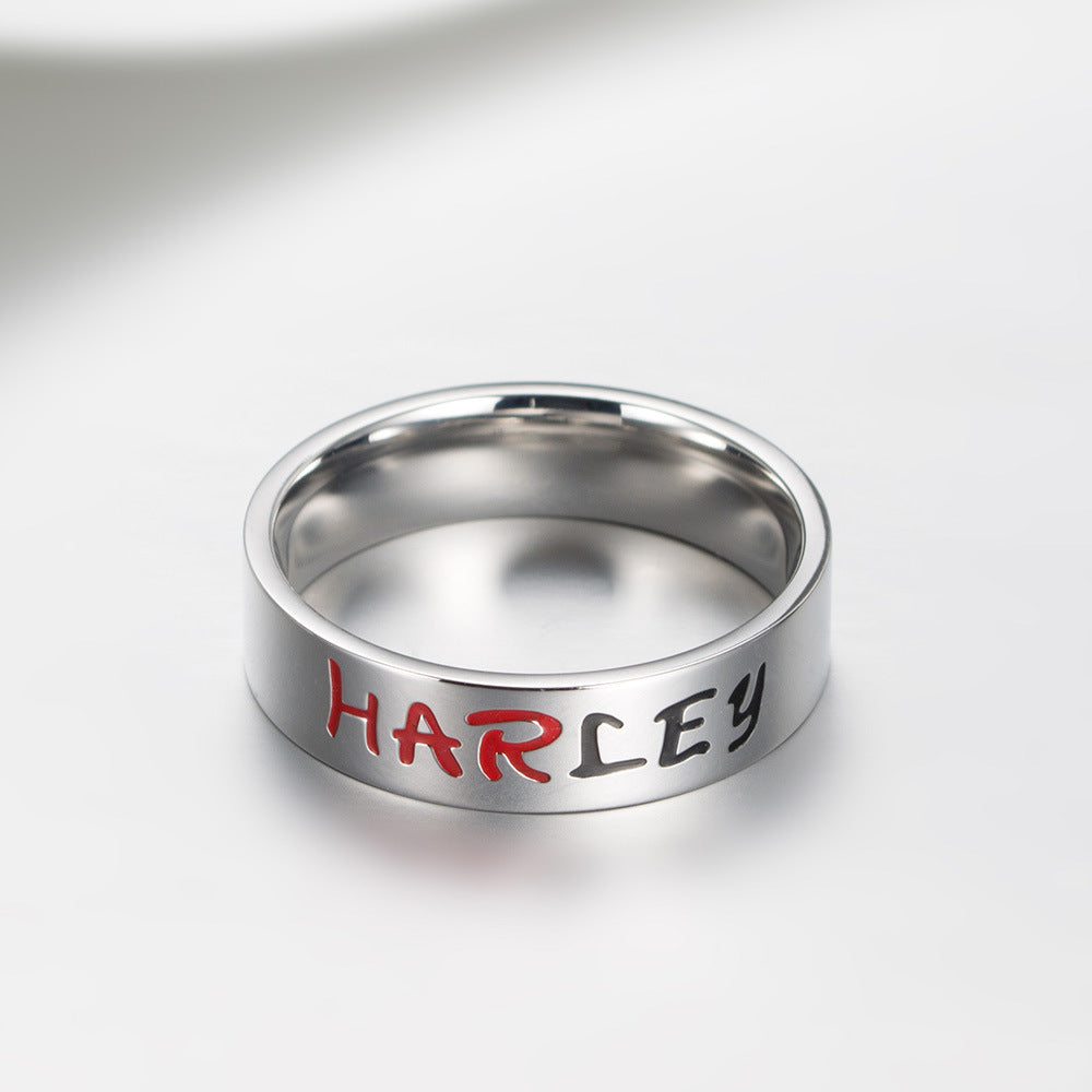 Batman Suicide Squad Joker Stainless Steel Couple Ring Harley & Joker