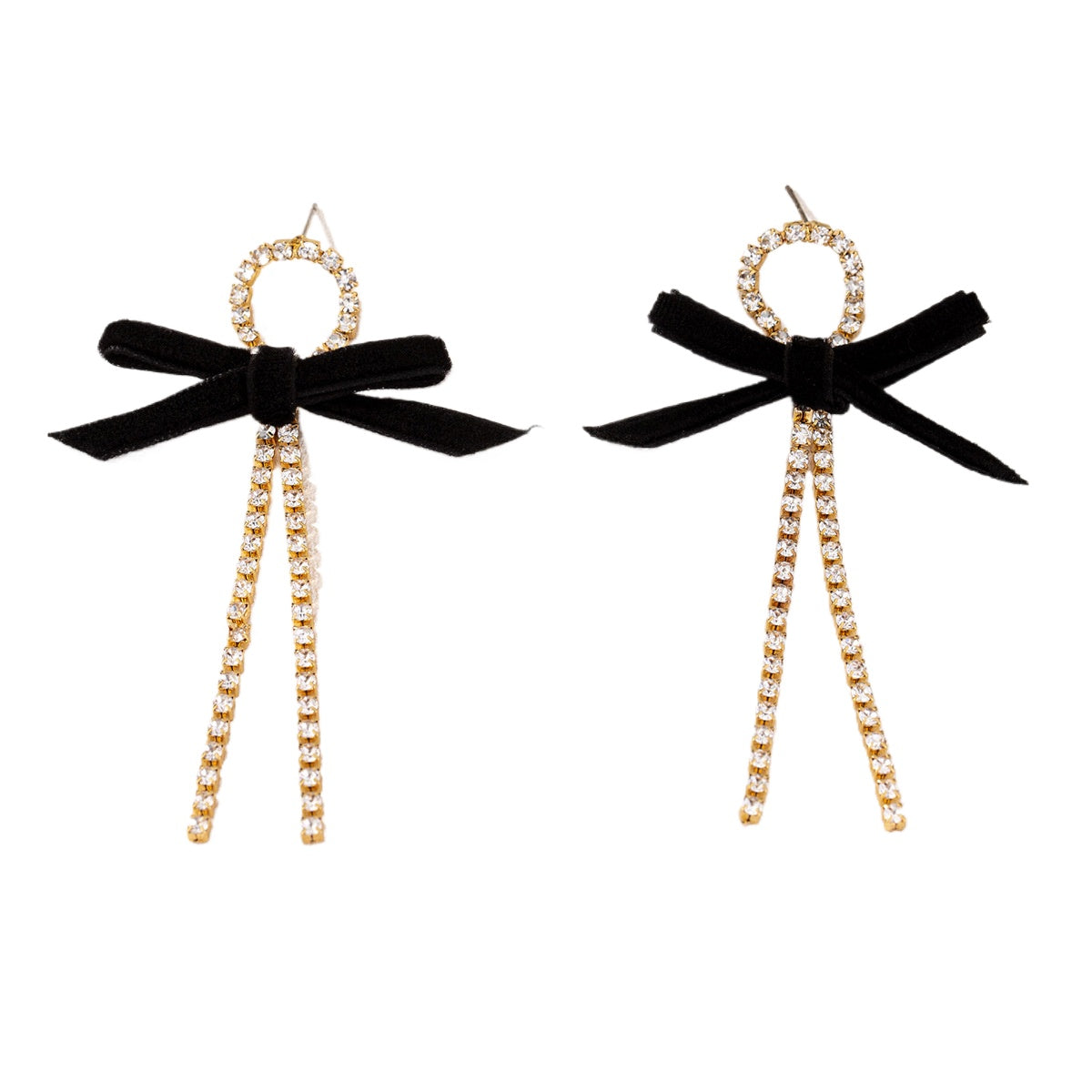 Planderful Vienna Verve Earrings – Elegant Rhinestone Bow Tassel Design