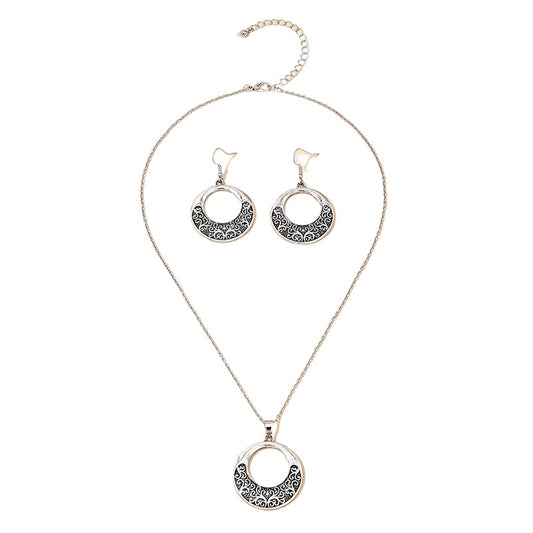 Opulent Middle Eastern-inspired Metal Ring Tassel Jewelry Set
